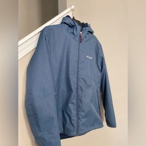 Columbia Men’s Rainie Falls Jacket, Size Med, Waterproof and fleece lined. Blue.